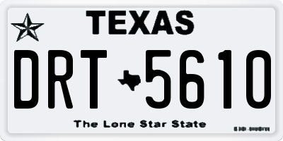 TX license plate DRT5610