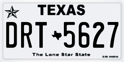TX license plate DRT5627