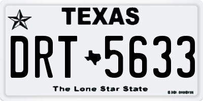 TX license plate DRT5633