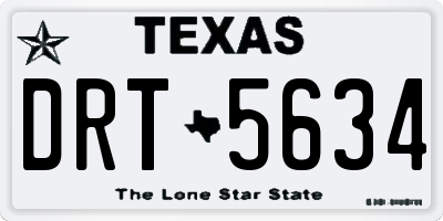 TX license plate DRT5634