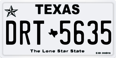 TX license plate DRT5635