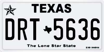 TX license plate DRT5636