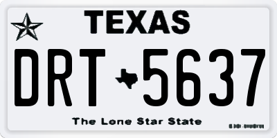 TX license plate DRT5637