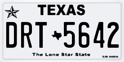 TX license plate DRT5642