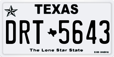 TX license plate DRT5643