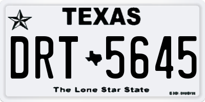 TX license plate DRT5645