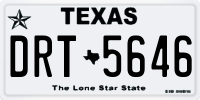 TX license plate DRT5646