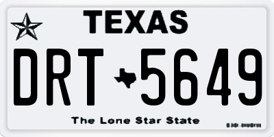 TX license plate DRT5649