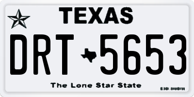 TX license plate DRT5653