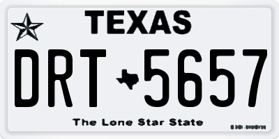 TX license plate DRT5657