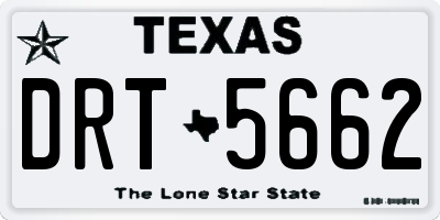 TX license plate DRT5662