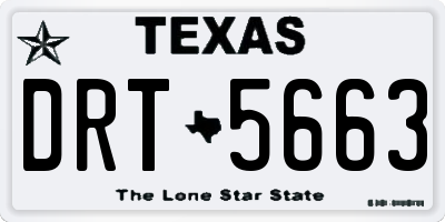 TX license plate DRT5663
