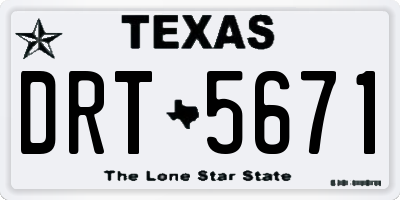 TX license plate DRT5671