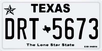 TX license plate DRT5673
