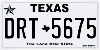 TX license plate DRT5675