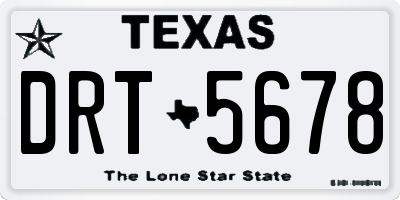 TX license plate DRT5678
