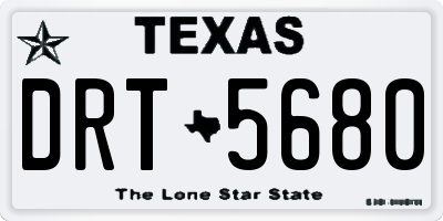 TX license plate DRT5680