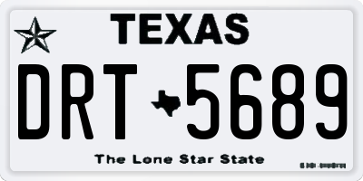 TX license plate DRT5689