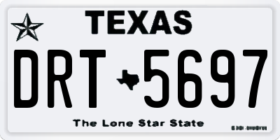 TX license plate DRT5697