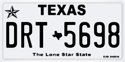 TX license plate DRT5698