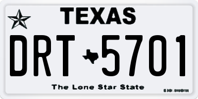 TX license plate DRT5701