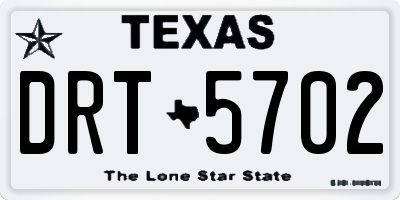 TX license plate DRT5702