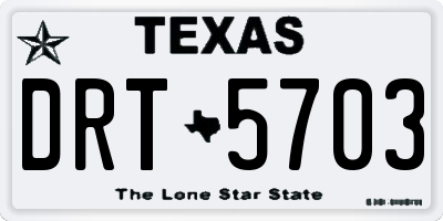 TX license plate DRT5703