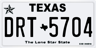 TX license plate DRT5704