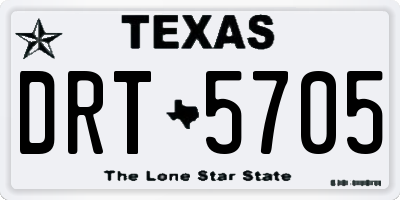 TX license plate DRT5705
