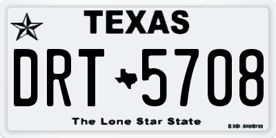 TX license plate DRT5708