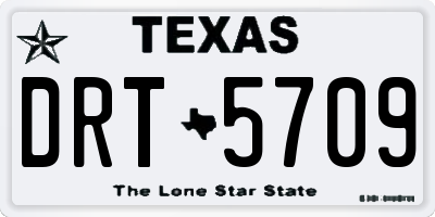 TX license plate DRT5709