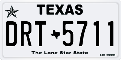 TX license plate DRT5711