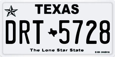 TX license plate DRT5728