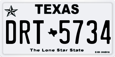 TX license plate DRT5734