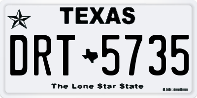 TX license plate DRT5735