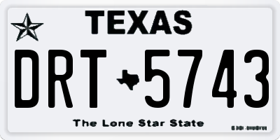 TX license plate DRT5743