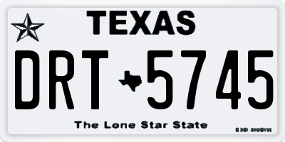 TX license plate DRT5745