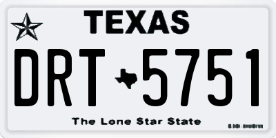 TX license plate DRT5751