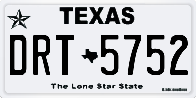 TX license plate DRT5752