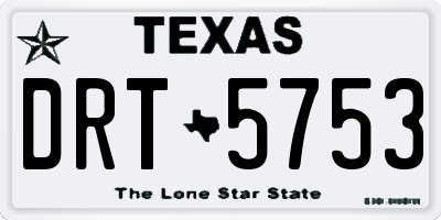 TX license plate DRT5753