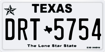 TX license plate DRT5754