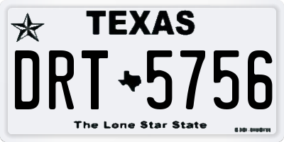 TX license plate DRT5756