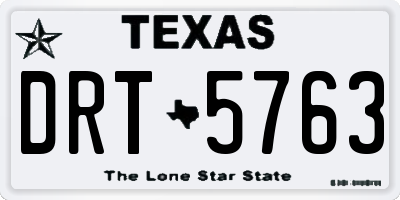 TX license plate DRT5763