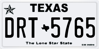 TX license plate DRT5765
