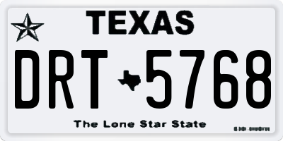 TX license plate DRT5768