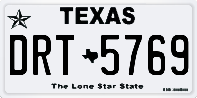 TX license plate DRT5769