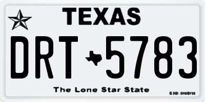 TX license plate DRT5783