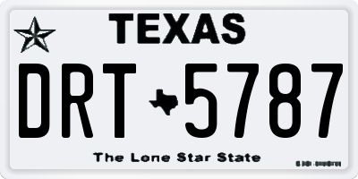 TX license plate DRT5787