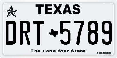 TX license plate DRT5789