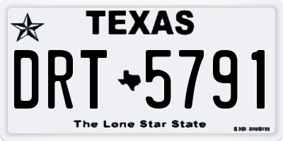 TX license plate DRT5791